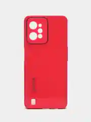 Тёмно-розовый чехол для Realme C31 (Реалми С31), пластиковый, глянцевый, под стекло