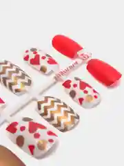 Рыжий ногти накладные с клеем и стразами