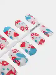 Оливковый ногти накладные с клеем и стразами