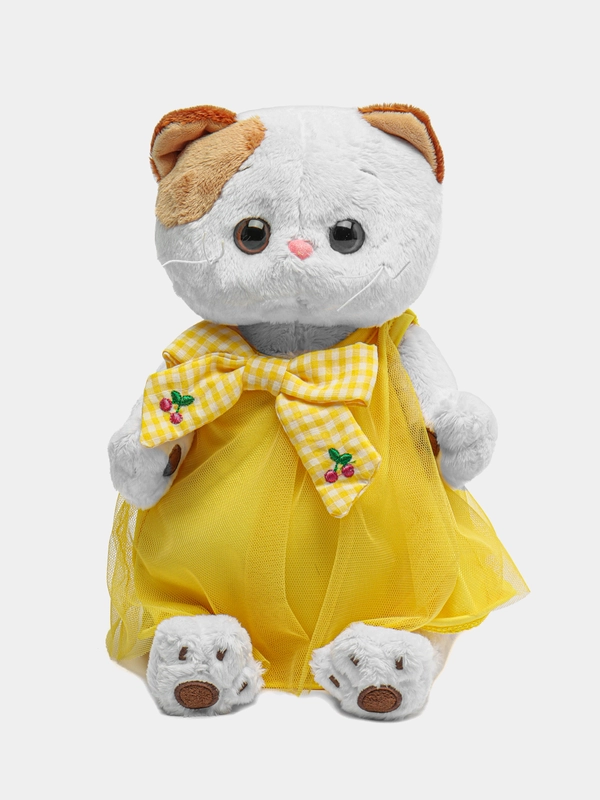 Мягкая игрушка "Кошечка Ли-Ли", в желтом платье с бантом, 24 см, Budi Basa