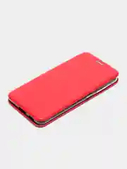 Бордовый чехол-книжка для Samsung S21 FE / S 21 FE / S21FE, экокожа
