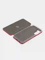 Бордовый чехол-книжка для Samsung S21 FE / S 21 FE / S21FE, экокожа
