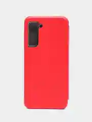 Бордовый чехол-книжка для Samsung S21 FE / S 21 FE / S21FE, экокожа