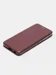 Бордовый чехол-книжка для Samsung S21 FE / S 21 FE / S21FE, экокожа