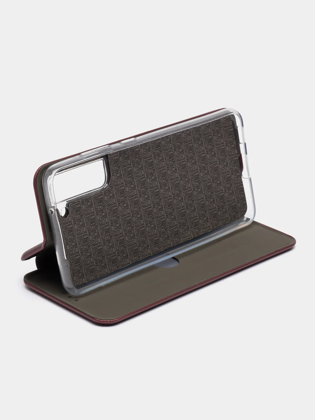 Бордовый чехол-книжка для Samsung S21 FE / S 21 FE / S21FE, экокожа