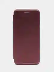 Бордовый чехол-книжка для Samsung S21 FE / S 21 FE / S21FE, экокожа