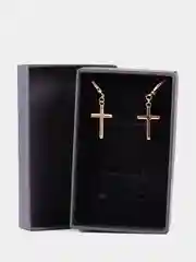 Золотой серьги подвески Xuping Крестики, английский замок, цвет золотой унисекс мужские женские