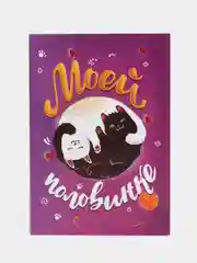 Открытка с шоколадом "Моей половинке", 20 г
