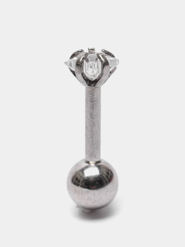 Серьга - гвоздик для пирсинга из медицинской стали, 1 штука