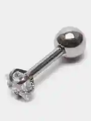 Серый серьга - гвоздик для пирсинга из медицинской стали, 1 штука