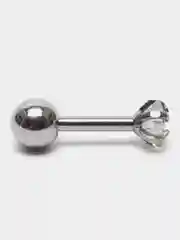 Серый серьга - гвоздик для пирсинга из медицинской стали, 1 штука