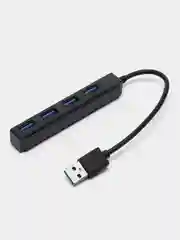 USB-концентратор USB 2.0 на 4 порта / HUB разветвитель KIN KY-161 на 4 USB цвет черный