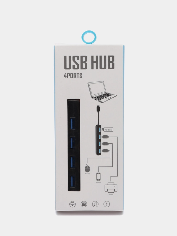 USB-концентратор USB 2.0 на 4 порта / HUB разветвитель KIN KY-161 на 4 USB цвет черный