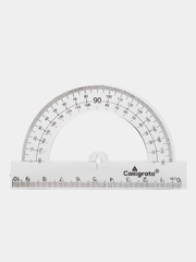 Транспортир прозрачный, 180 градусов, 10 см