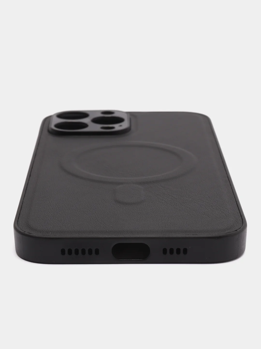 Черный чехол Magsafe (Магсейф) на iPhone 11/12/13 mini/14 Pro/14 Plus Max, кожаный