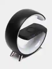 Черный умная RGB лампа с беспроводной зарядкой, ночник, колонка, часы
