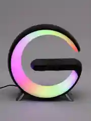 Черный умная RGB лампа с беспроводной зарядкой, ночник, колонка, часы