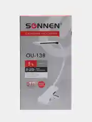 Настольная лампа светильник SONNEN OU-138, на прищепке, светодиодная, 5 Вт, белый, 236668