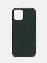 Зеленый чехол для iPhone 12/12 Pro с кожаной вставкой