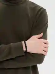 Угольный браслет мужской