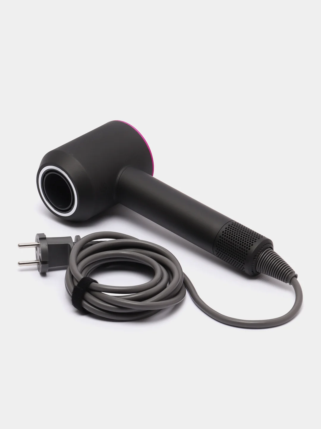Тёмно-розовый фен профессиональный Super hair dryer, для укладки и сушки волос, с 5 насадками