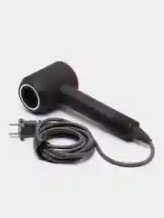 Тёмно-розовый фен профессиональный Super hair dryer, для укладки и сушки волос, с 5 насадками