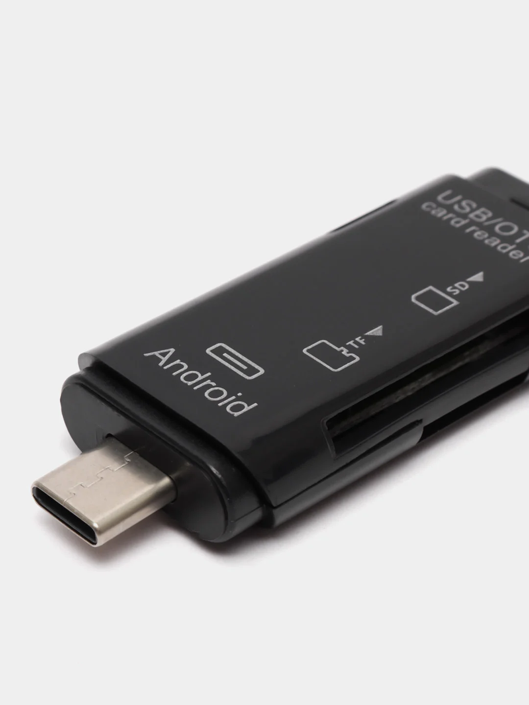 Черный otg Картридер USB 3 в 1 D-178 Type C & Micro USB TF/SD