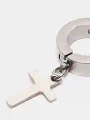 Серебряный пирсинг в ухо, серьга с крестом