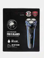 Электрическая бритва Polaris PMR 0304R wet&dry PRO 5 blades, графитовый/синий