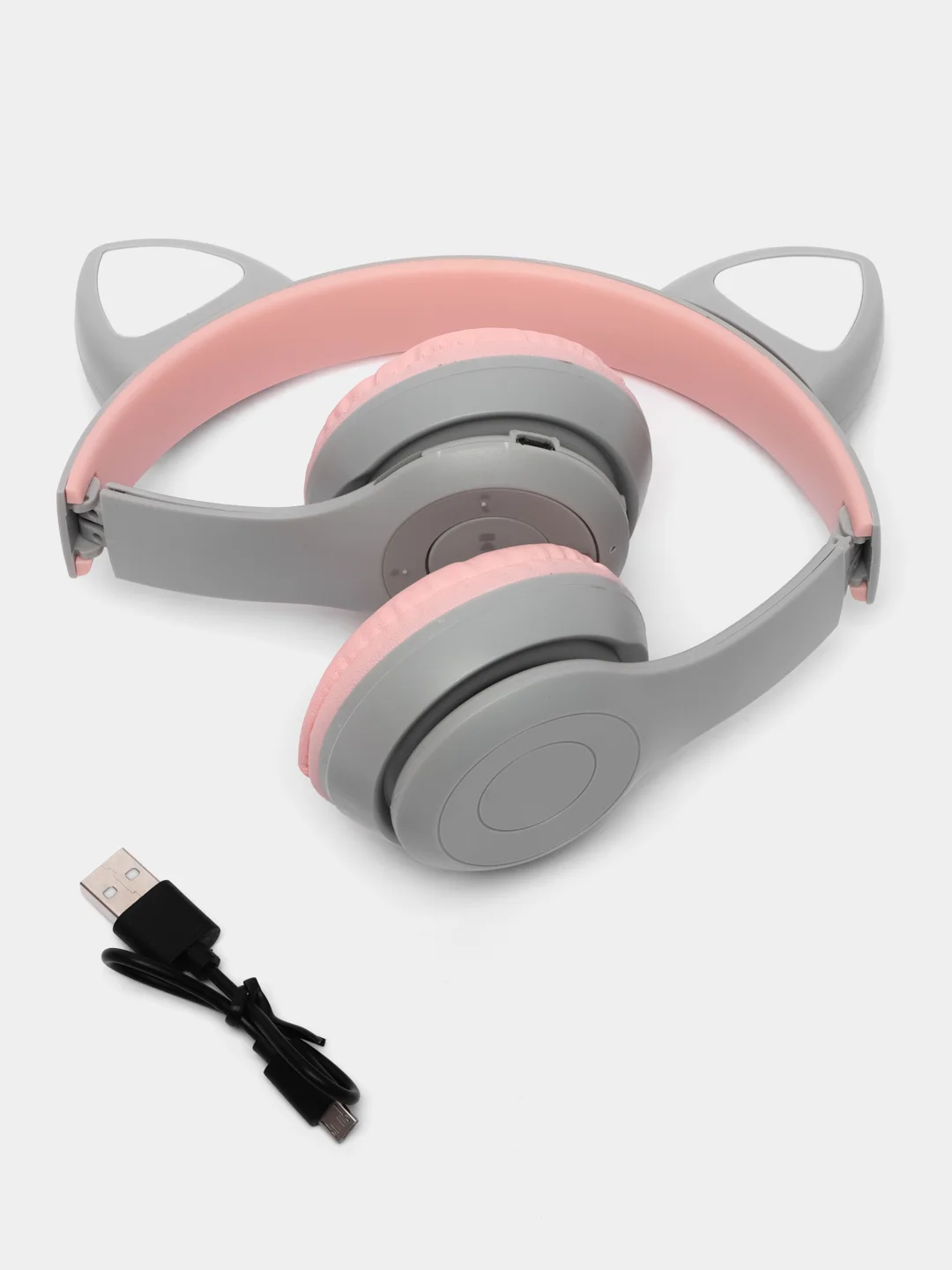 Серый cat Ear P47M Беспроводные детские наушники со светящимися ушками