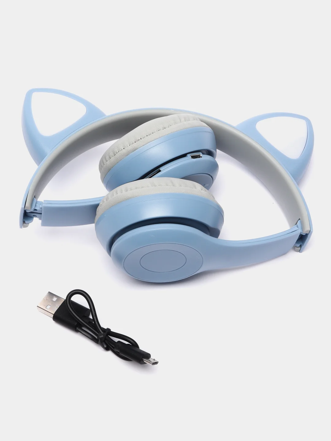 Голубой cat Ear P47M Беспроводные детские наушники со светящимися ушками
