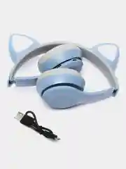 Голубой cat Ear P47M Беспроводные детские наушники со светящимися ушками