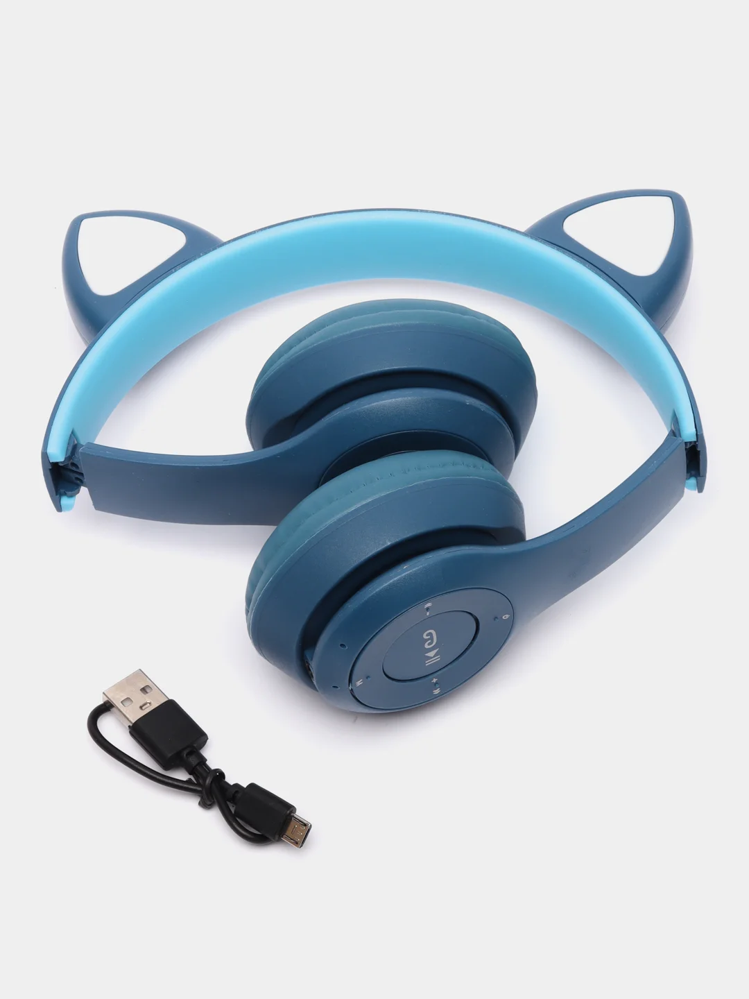 Синий cat Ear P47M Беспроводные детские наушники со светящимися ушками