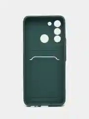 Зеленый силиконовый чехол для Tecno POP 5 LTE (Техно Поп 5 ЛТЕ), с карманом для карт