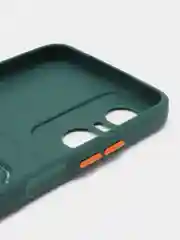Зеленый силиконовый чехол для Tecno POP 6 Pro (Техно Поп 6 Про), с карманом для карт, прозрачный