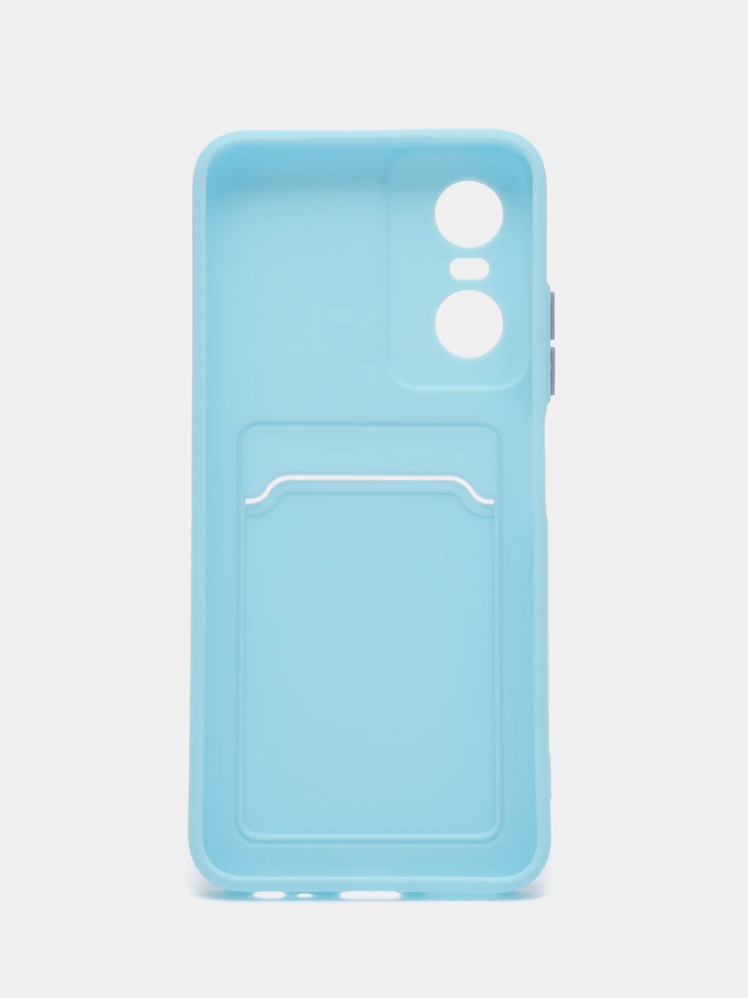 Ледяной силиконовый чехол для Tecno POP 6 Pro (Техно Поп 6 Про), с карманом для карт, прозрачный