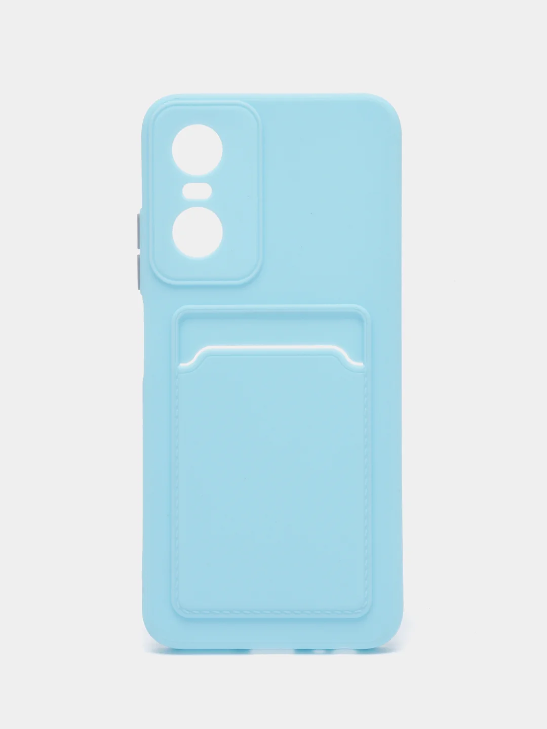 Ледяной силиконовый чехол для Tecno POP 6 Pro (Техно Поп 6 Про), с карманом для карт, прозрачный