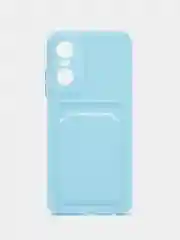 Ледяной силиконовый чехол для Tecno POP 6 Pro (Техно Поп 6 Про), с карманом для карт, прозрачный