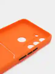 Оранжевый силиконовый чехол для Tecno POP 5 LTE (Техно Поп 5 ЛТЕ), с карманом для карт