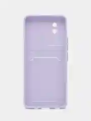Сиреневый силиконовый чехол для Vivo Y02 (Виво у02), с карманом для карт