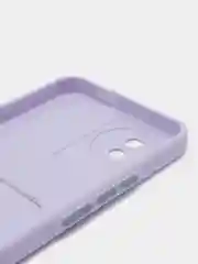Сиреневый силиконовый чехол для Vivo Y02 (Виво у02), с карманом для карт