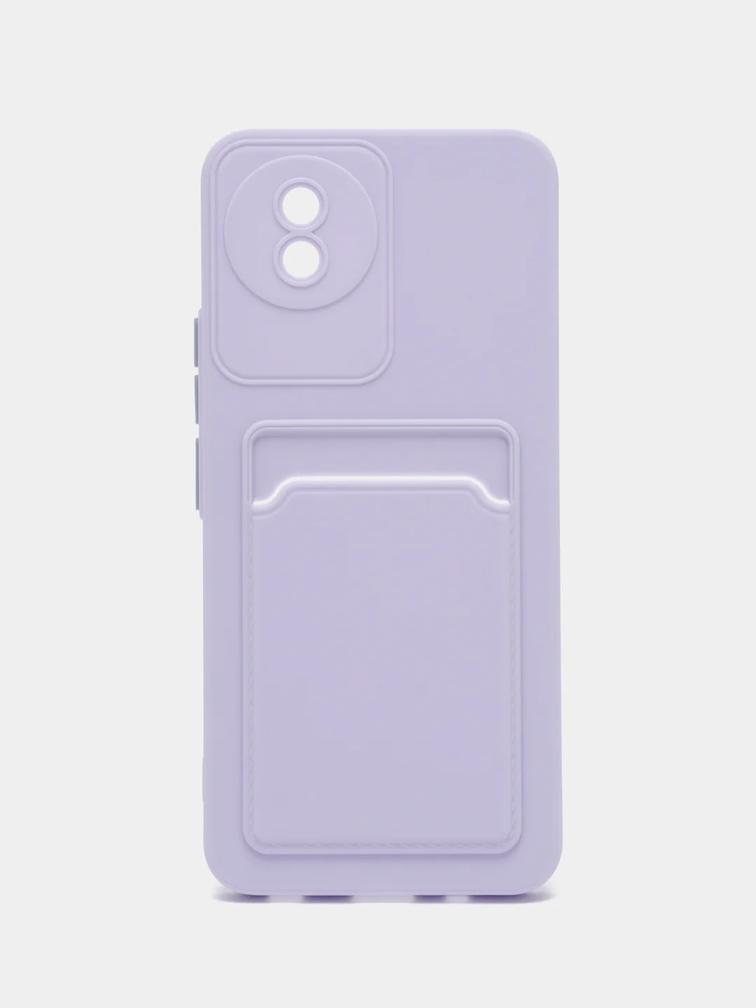 Сиреневый силиконовый чехол для Vivo Y02 (Виво у02), с карманом для карт