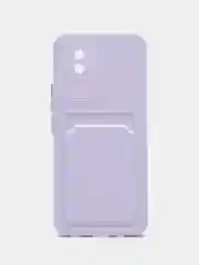 Сиреневый силиконовый чехол для Vivo Y02 (Виво у02), с карманом для карт