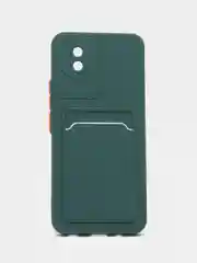 Зеленый силиконовый чехол для Vivo Y02 (Виво у02), с карманом для карт