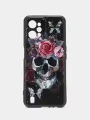 Тёмно-бордовый силиконовый чехол для Realme C31 4G, с принтом, с рисунком (Реалми С31 4г)