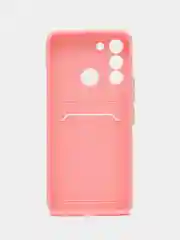 Розовый силиконовый чехол для Tecno POP 5 LTE (Техно Поп 5 ЛТЕ), с карманом для карт