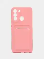 Розовый силиконовый чехол для Tecno POP 5 LTE (Техно Поп 5 ЛТЕ), с карманом для карт