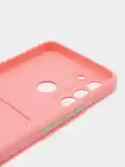 Розовый силиконовый чехол для Tecno POP 5 LTE (Техно Поп 5 ЛТЕ), с карманом для карт