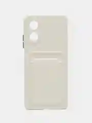 Белый чехол для OPPO A17 / A17K, Оппо А17 / 17К, с карманом для карт, прозрачный