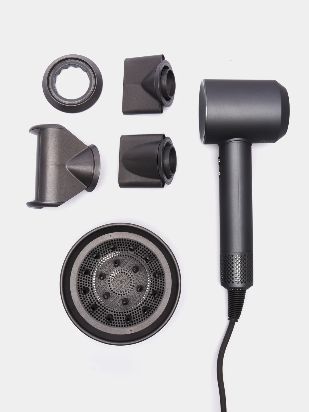Серый фен стайлер профессиональный с насадками Xiaomi Sencicimen HD15 EU